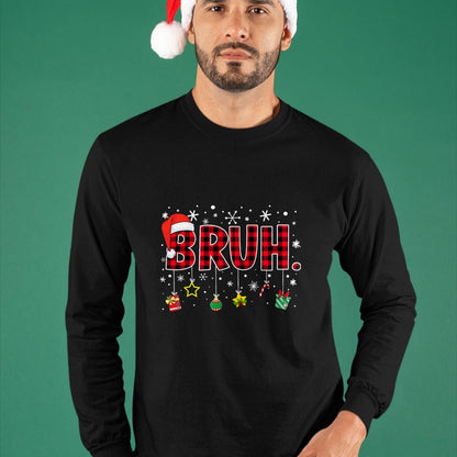 Bruh Funny Christmas Red Plaid Teens Boys Kids Xmas Pajamas T-Shirt - Christmas Unisex T-Shirt/Hoodie/Sweatshirt - TRNN00