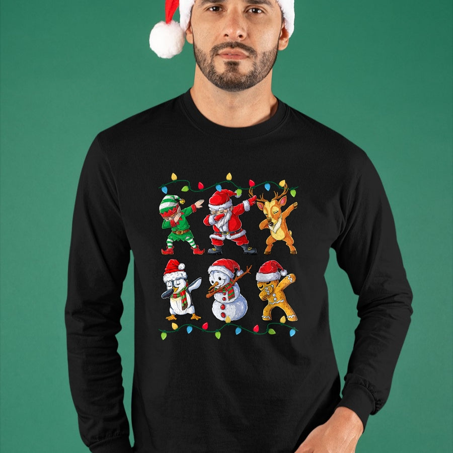 Dabbing Santa Elf Friends Christmas Boys Girls Men Xmas Dab T-Shirt - Christmas Unisex T-Shirt/Hoodie/Sweatshirt - TRNN00