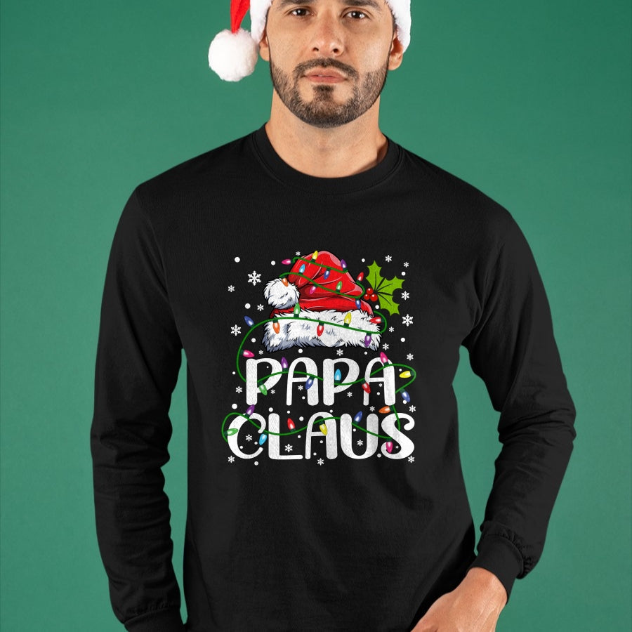 Papa Claus Christmas Lights Pajama Family Matching T-Shirt - Christmas Unisex T-Shirt/Hoodie/Sweatshirt - TRNN00