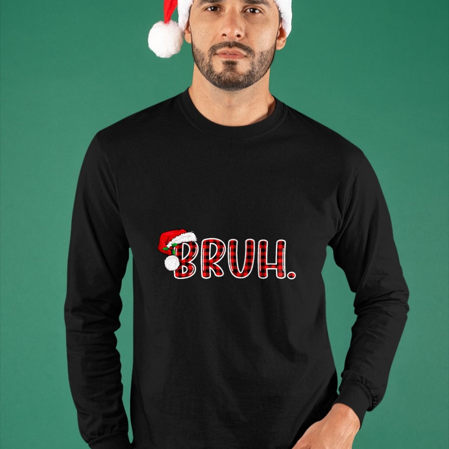 Bruh Funny Christmas Plaid Teens Boys Kids Xmas Pajamas T-Shirt - Christmas Unisex T-Shirt/Hoodie/Sweatshirt - TRNN00
