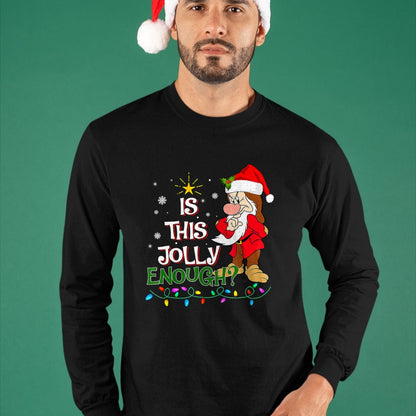 Is This Jolly Enough Grumpy Elf Pajama Christmas Lights T-Shirt - Christmas Unisex T-Shirt/Hoodie/Sweatshirt - TRNN00