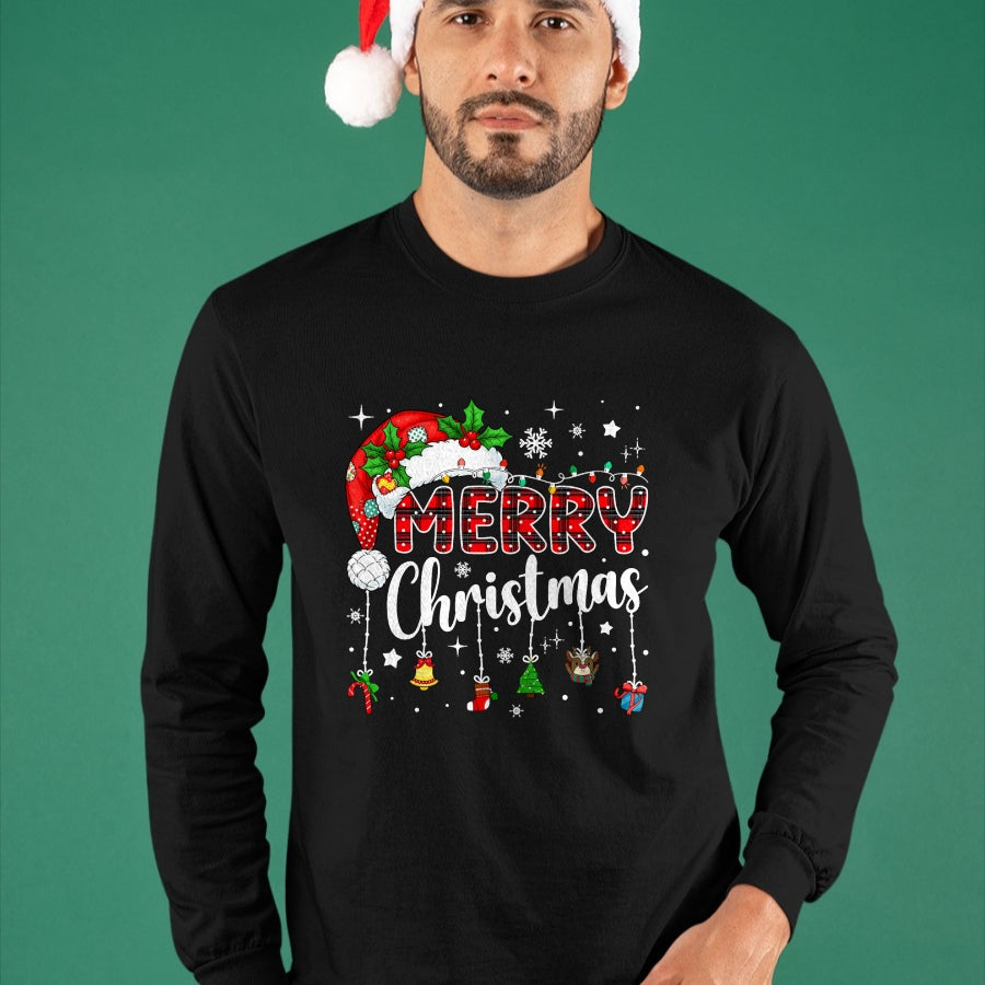 Merry Christmas Red Santa Hat Reindeer Xmas Matching Family T-Shirt - Christmas Unisex T-Shirt/Hoodie/Sweatshirt - TRNN00