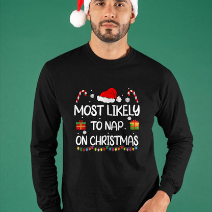 Most Likely To Nap On Christmas family funny matching T-Shirt - Christmas Unisex T-Shirt/Hoodie/Sweatshirt - TRNN00