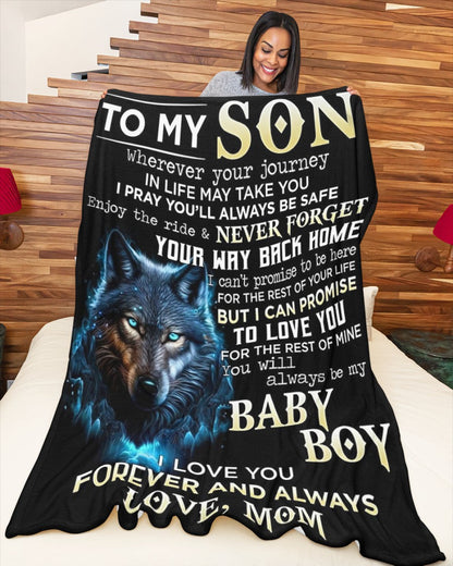 Special Gift For Your Son Blanket - From Mom01