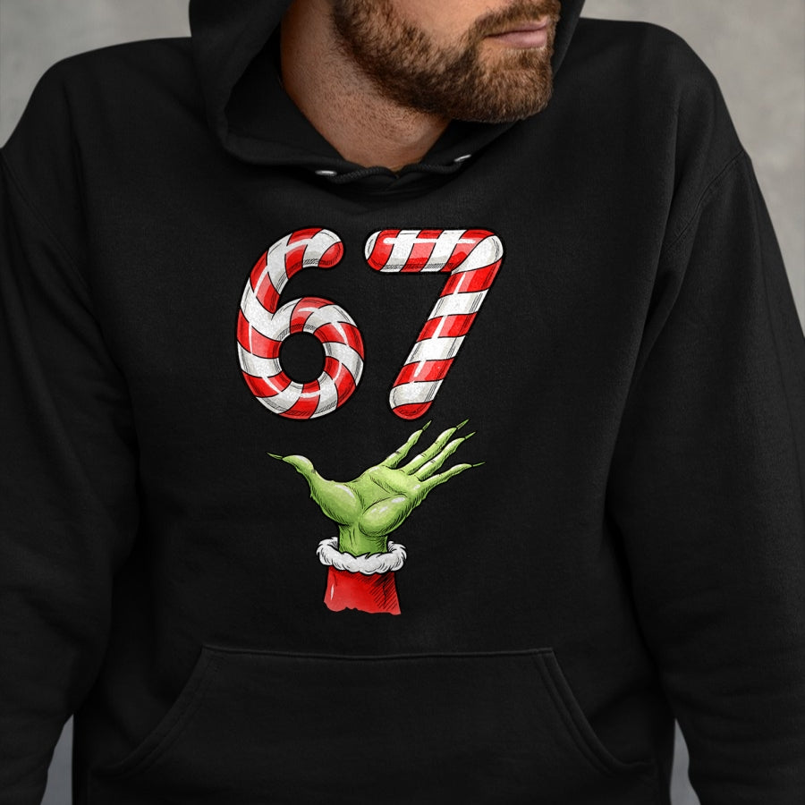 Santa Six Seven 67 Meme Christmas 67 Candy Cane Kids Boys T-Shirt - Christmas Unisex T-Shirt/Hoodie/Sweatshirt - TRNN00