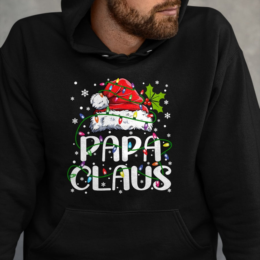 Papa Claus Christmas Lights Pajama Family Matching T-Shirt - Christmas Unisex T-Shirt/Hoodie/Sweatshirt - TRNN00