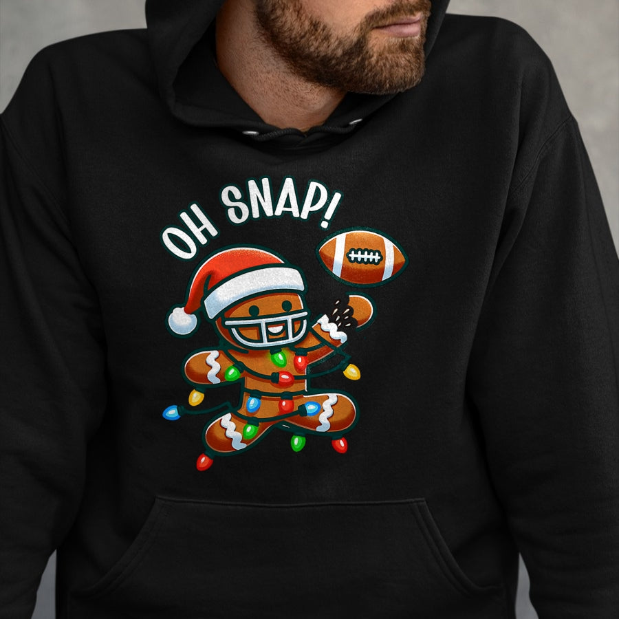 Funny Gingerbread Man Pajamas & PJs Xmas Holiday Oh Snap Gingerbreadman Christmas Football T-Shirt - Christmas Unisex T-Shirt/Hoodie/Sweatshirt - TRNN00