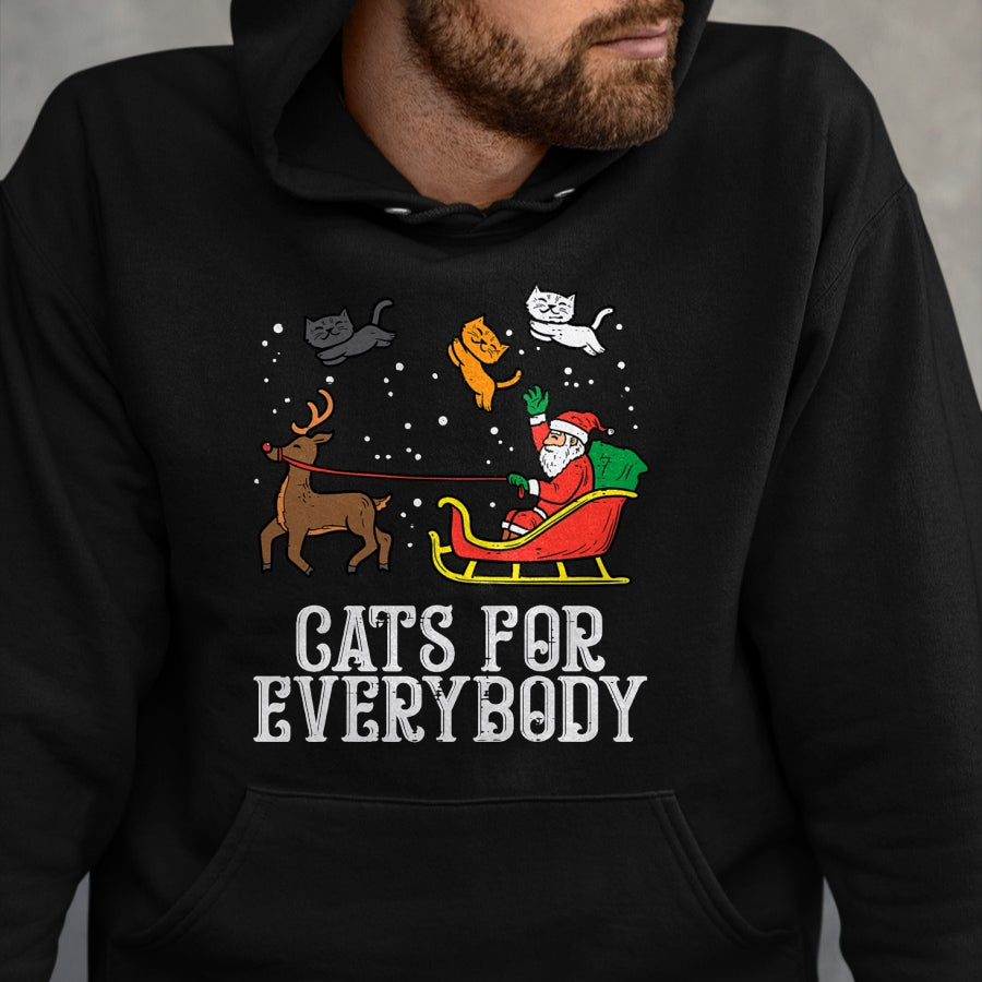 Cats For Everybody Christmas Cat Funny Xmas Women Santa T-Shirt - Christmas Unisex T-Shirt/Hoodie/Sweatshirt - TRNN00