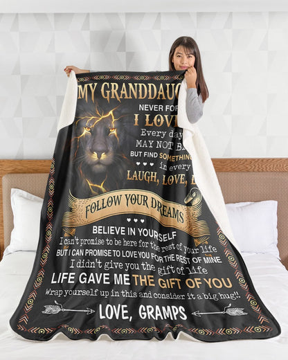 Special Gift For Your Granddaughter Blanket - From Gramps (SKU-CHAU-B03)