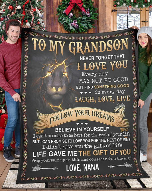 Special Gift For Your Grandson Blanket - From NANA (SKU-CHAU-B08)